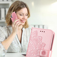 Pattintható tok a Samsung Galaxy A54 5G, Mandala Flower, rózsaszín rose gold