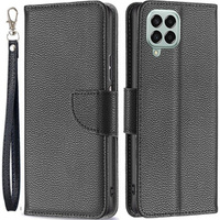 Pattintható tok a Samsung Galaxy M33 5G, Wallet Litchi Magnet, fekete