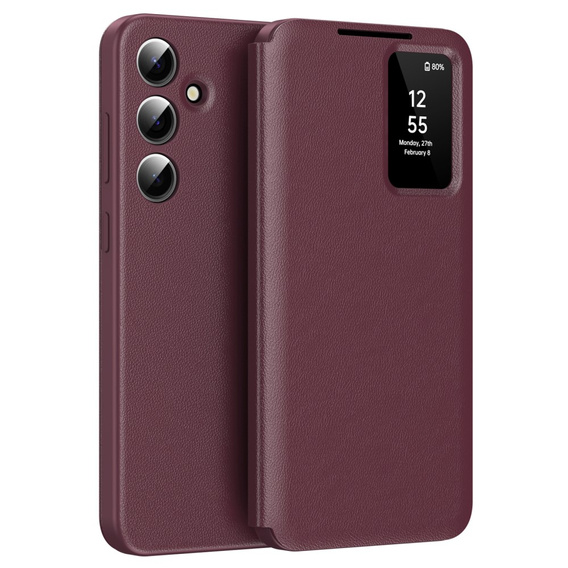Flip tok Samsung Galaxy S25, Smart View Wallet, bordó