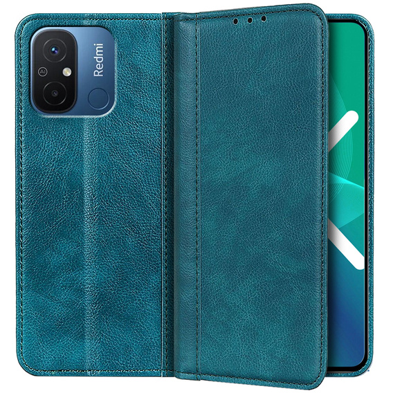 Telefontok a Xiaomi Redmi 12C, Wallet Litchi Leather, zöld