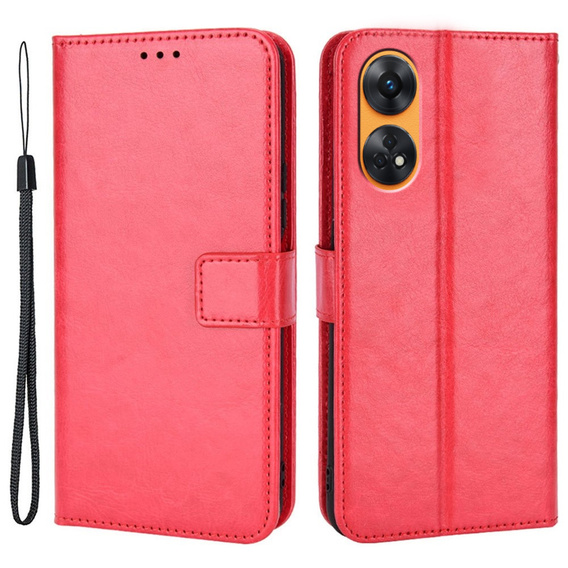 Pattintható tok a Oppo Reno8 T, Wallet, piros