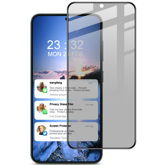 IMAK adatvédelmi edzett üveg Samsung Galaxy S24+ Plus készülékhez
