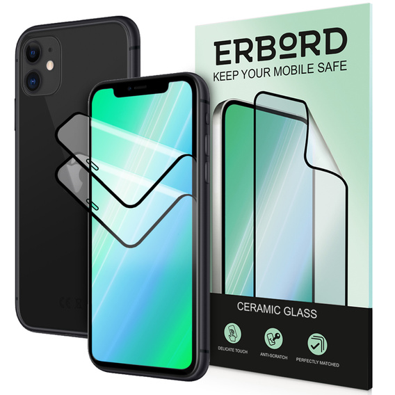 2x kerámia ERBORD hibrid üveg a iPhone X/XS/11 Pro
