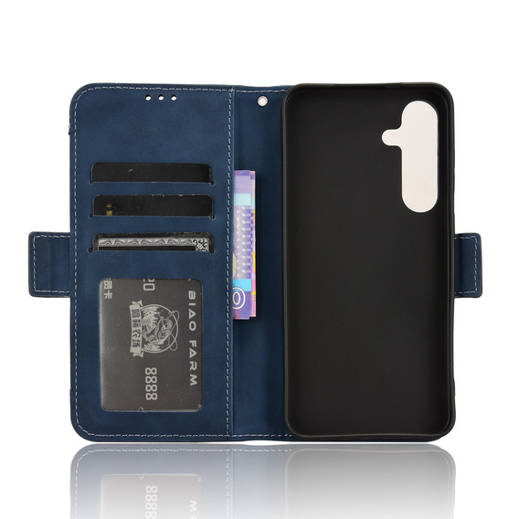 Pattintható tok a Samsung Galaxy S25 FE, Card Slot, sötétkék