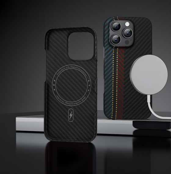 Tok iPhone 16 Pro hoz, Aramid Fiber MagSafe, fekete