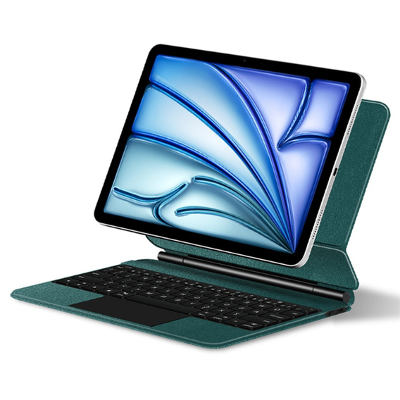 Billentyűzet tok iPad Air 11" 2024, Magnetic Keyboard Touchpad, zöld