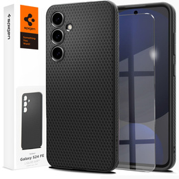 A Spigen tok Samsung Galaxy S24 FE, Liquid Air, fekete + 9H edzett üveghez