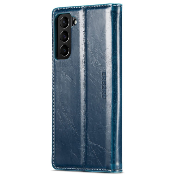 Pattintható tok a Samsung Galaxy S23, ERBORD Waxy Wallet, kék