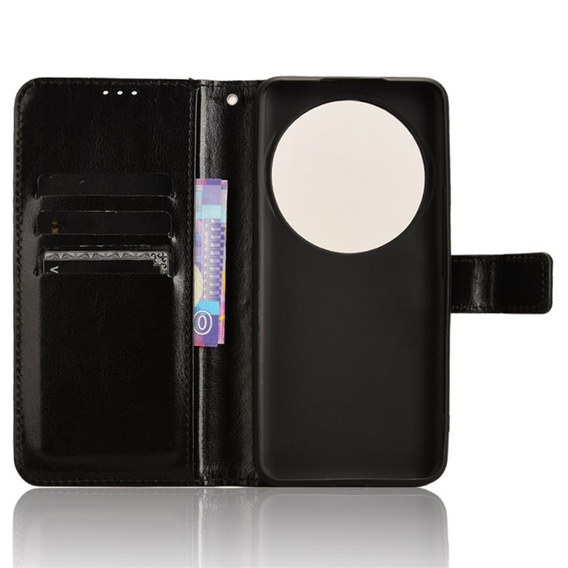 Pattintható tok a Xiaomi 14 Ultra, Crazy Horse Wallet, fekete