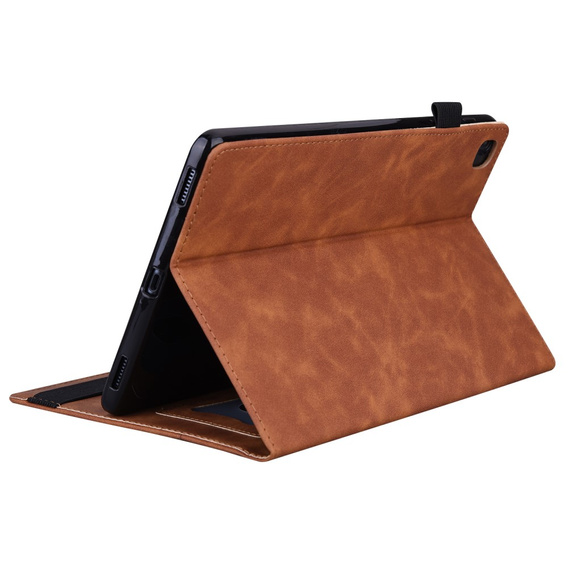 Tok Samsung Galaxy Tab A8 10.5 SM-X200 SM-X205, Classic, tolltartóval, barna