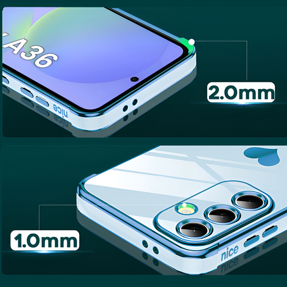 Tok Samsung Galaxy A36, Electro heart, kék + üveg 9H