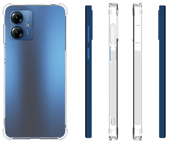 Telefontok a Motorola Moto G14, Dropproof, átlátszó
