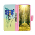 Pattintható tok a Motorola Moto G84 5G, Wallet, feather, kék