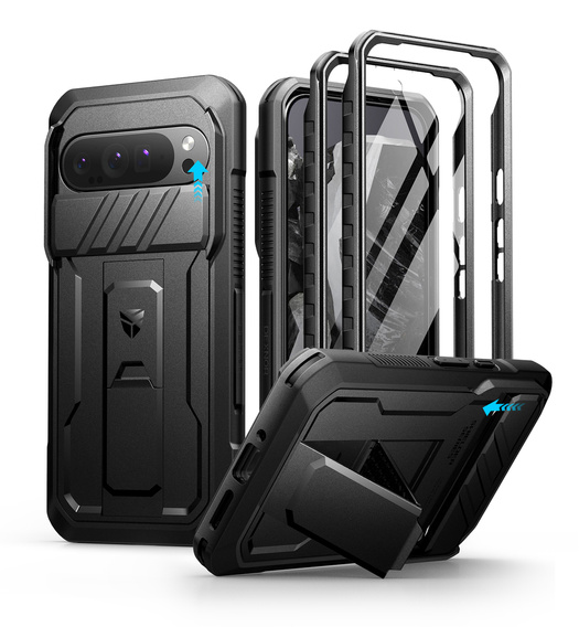 Páncélozott tok a Google Pixel 9 Pro, Dexnor Full Body (Two Frames), fekete