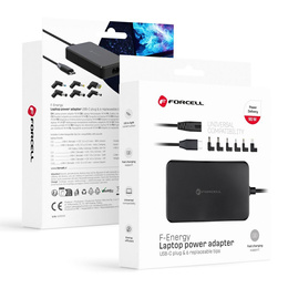 Forcell E856 USB-C 90W univerzális laptop tápegység cserélhető csatlakozókkal