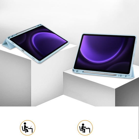 Tok Samsung Galaxy Tab S10 Lite / S10 FE / S9 FE, Smartcase tolltartóval, kék