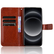 Pattintható tok a Xiaomi 14 Ultra, Crazy Horse Wallet, barna