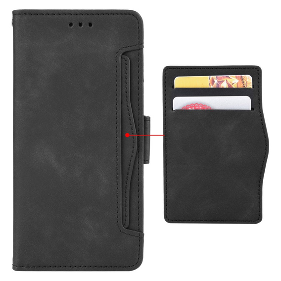 Pattintható tok a Xiaomi Redmi Note 13 5G, Card Slot, fekete