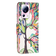 Pattintható tok a Xiaomi 13 Lite, Wallet, tree of life, fehér