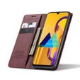 CASEME tok Samsung Galaxy M21, Leather Wallet Case, bordó