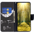 Pattintható tok a Samsung Galaxy A55 5G, Wallet, Don't Touch My Phone, fekete