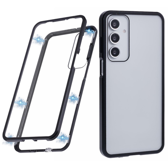 Tok Samsung Galaxy A16, Magnetic Dual Glass, fekete