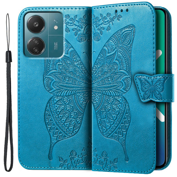 Pattintható tok a Xiaomi Redmi 13C / Poco C65, Butterfly, kék