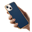 Telefontok a iPhone 13, Cowhide Leather, kék