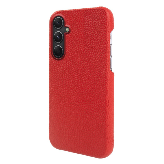 Bőr tok Samsung Galaxy A54, Genuine Leather, piros