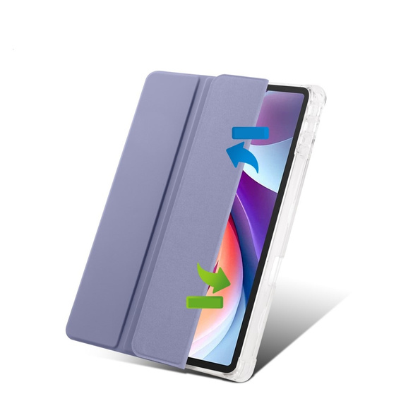 Tok Lenovo Tab M11, Smartcase Hybrid, tolltartó résszel, lila