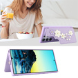 Tok Samsung Galaxy S25 Ultra, Leather Flower Card Slot, lila