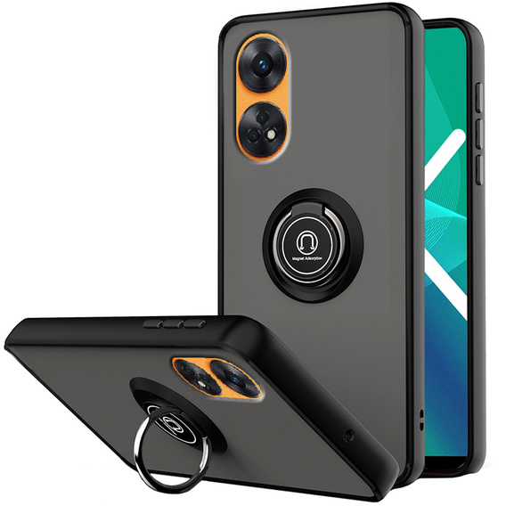 Tok Oppo Reno8 T, Frosted Ring, fekete