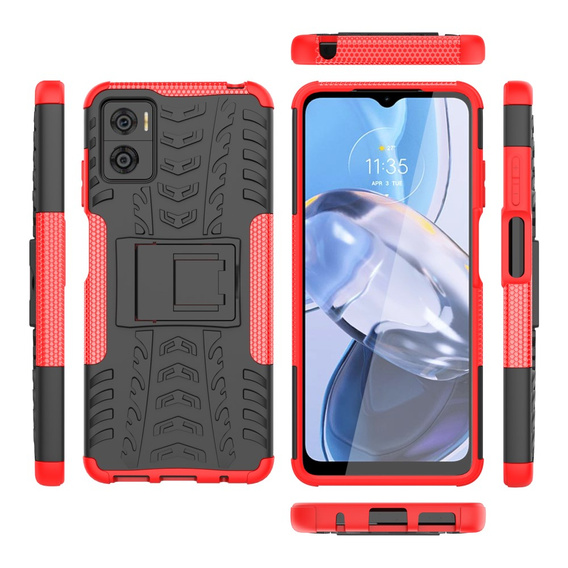 Telefontok a Motorola Moto E22 / E22i, Tire Armor, fekete / piros