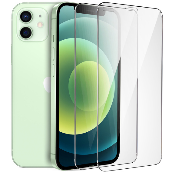 2x edzett üveg a iPhone 12/12 Pro, ERBORD 9H Hard Glass a képernyőn