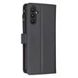 Pattintható tok a Samsung Galaxy A25 5G, Wallet Zipper Pocket, fekete