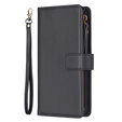 Pattintható tok a Samsung Galaxy A25 5G, Wallet Zipper Pocket, fekete