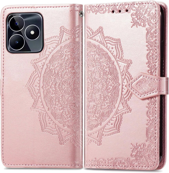 Pattintható tok a Realme Note 50, Mandala, rózsaszín
