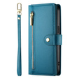 Pattintható tok a Xiaomi Redmi Note 14 Pro 5G / Poco X7 5G, Wallet Zipper Pocket, kék