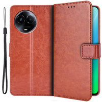 Pattintható tok a Realme 11 5G, Crazy Horse Wallet, barna