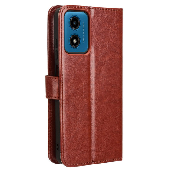 Pattintható tok a Motorola Moto E14, Crazy Horse Wallet, barna