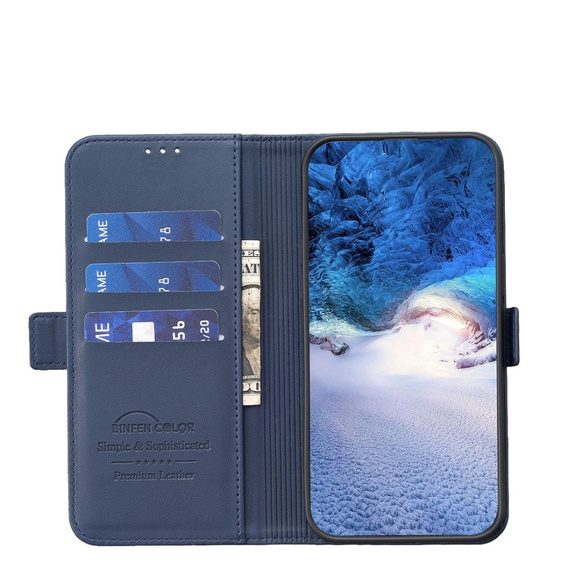 Pattintható tok a Xiaomi Redmi Note 13 5G, BINFEN Wallet, kék