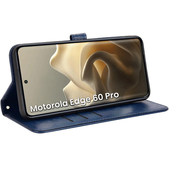 Flap tok Motorola Edge 60 Pro, Wallet Rhombus, kék