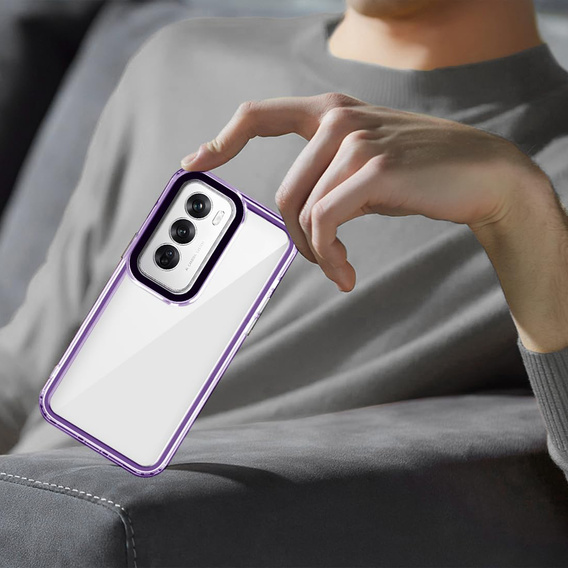 Telefontok a Oppo Reno 12, Fusion Hybrid, átlátszó / lila