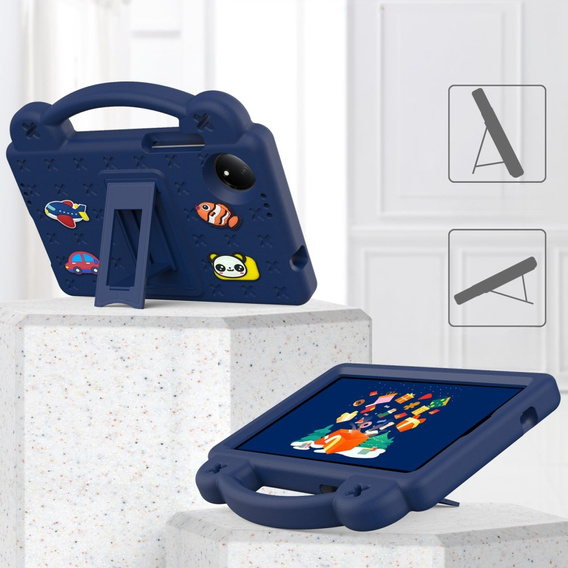 Gyermek tok Xiaomi Redmi Pad SE 8.7", Cute Patterns, állvánnyal, sötétkék