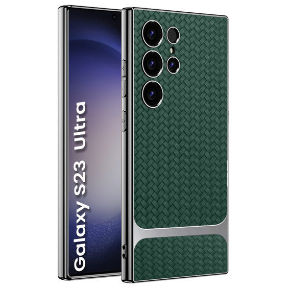 Telefontok a Samsung Galaxy S23 Ultra, GKK Woven Leather, zöld