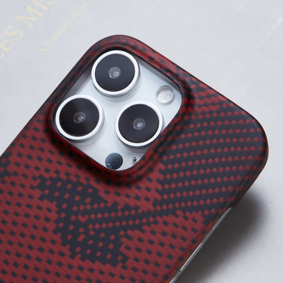 Tok iPhone 16 Pro Max hoz, Aramid Fiber MagSafe, piros