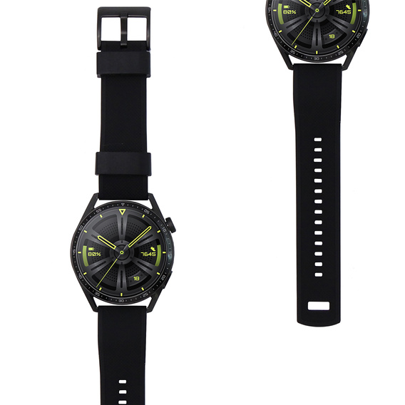 ERBORD univerzális szilikon szíj 22mm, Dual Color, fekete / fekete csat