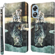 Pattintható tok a Oppo A17, Wallet, Cat & Tiger
