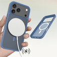 Matt tok iPhone 17 Pro Max készülékhez, MagSafe, áttetsző kék
