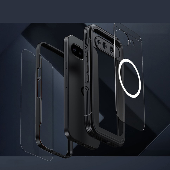 Üveges, ütésálló tok MagSafe-hez, Google Pixel 10a-hoz, fekete